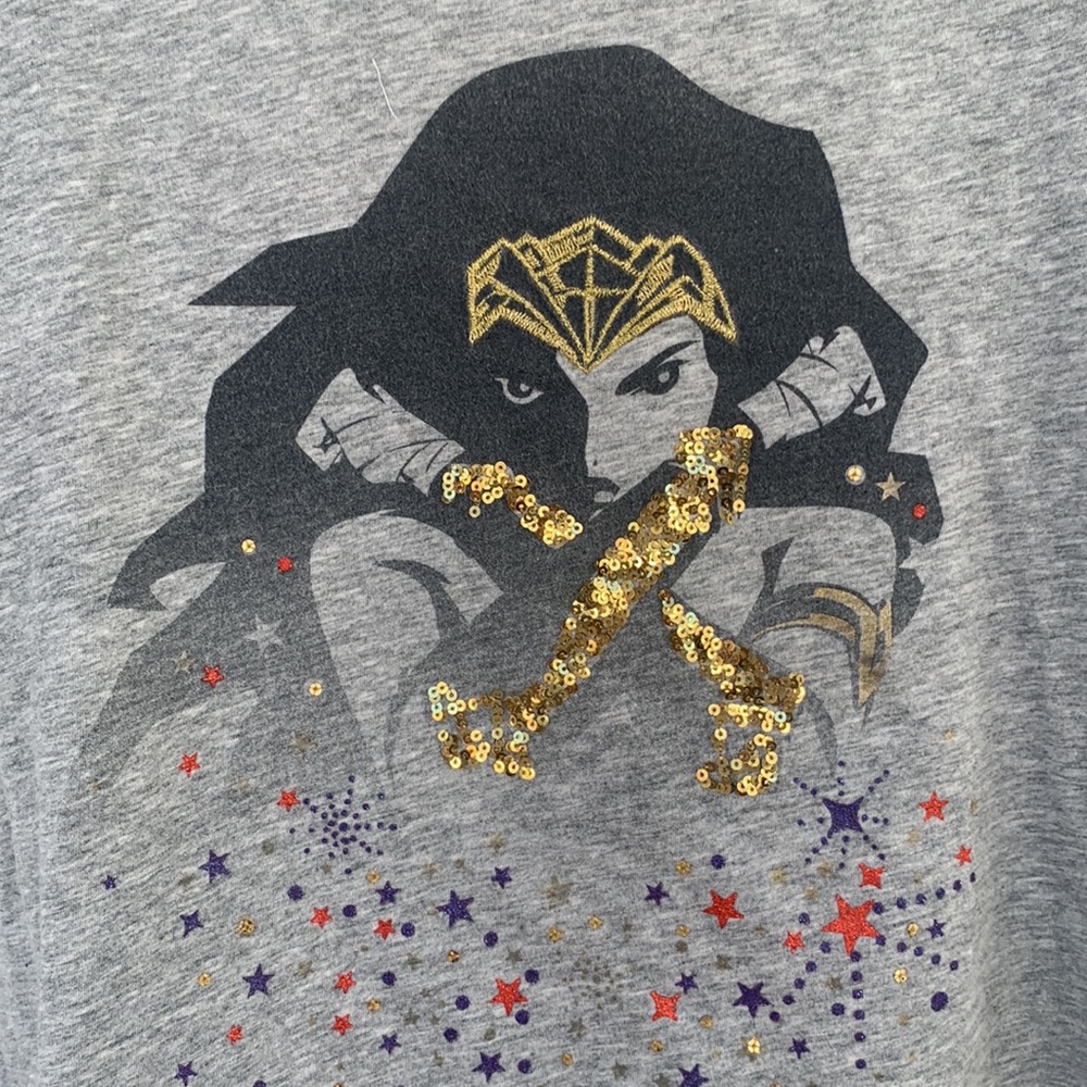 Gap Kids x DC Wonder Woman Sequins Ruffled Sleeve Shirt